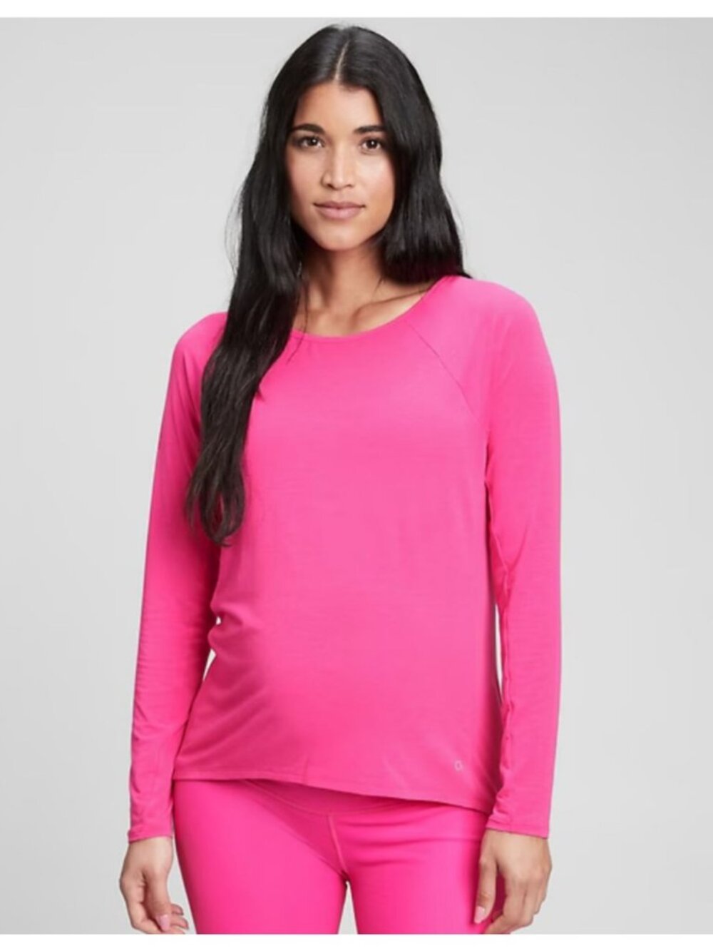 Gap Maternity Breathe Long Sleeve Tee Women's Size XL Regular in Fuschia - EUC!